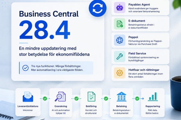 Business Central 28.4: en mindre uppdatering med stor betydelse för ekonomiflödena